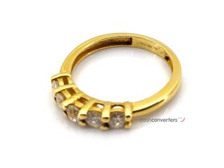 sortija oro 18k con piedra con diamante