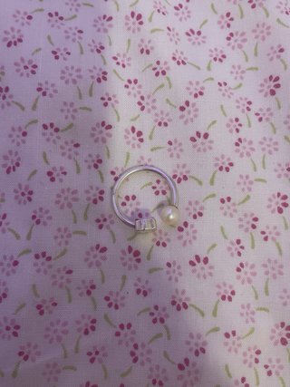 Anillo Oso y Perla Ajustable Plata