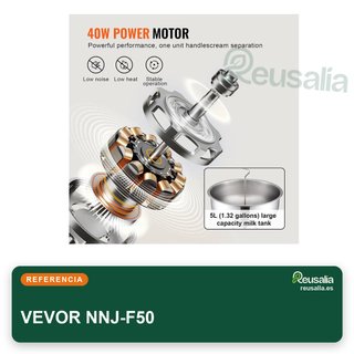 VEVOR separador leche centrífugo 30W acero