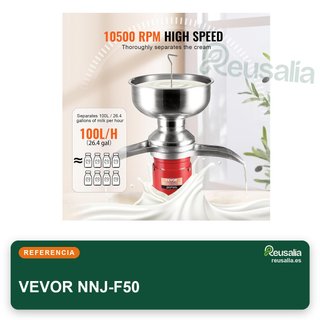 VEVOR separador leche centrífugo 30W acero