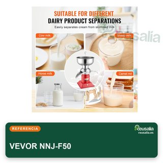 VEVOR separador leche centrífugo 30W acero