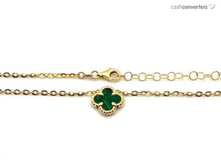 gargantilla oro 18k con piedra con malaquita 22cm