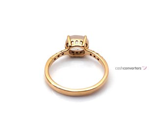 sortija oro 18k con piedra con cuarzo,diamante