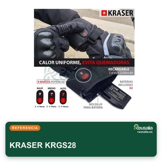 KRASER KRGS28 guantes moto calefactables invierno