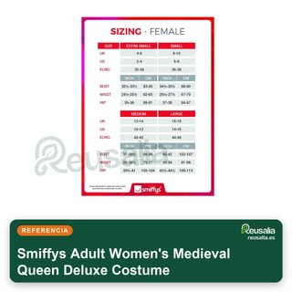 Smiffys disfraz medieval reina deluxe mujer talla S