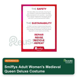 Smiffys disfraz medieval reina deluxe mujer talla S