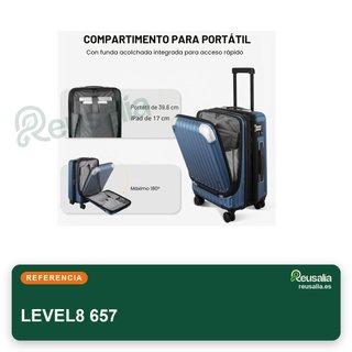 LEVEL8 maleta cabina rígida expandible azul