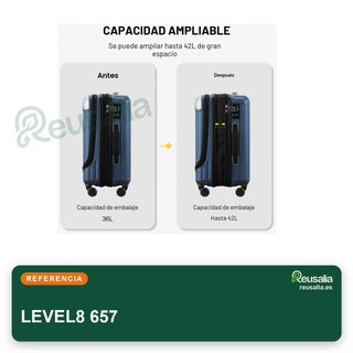LEVEL8 maleta cabina rígida expandible azul