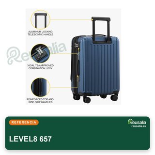 LEVEL8 maleta cabina rígida expandible azul