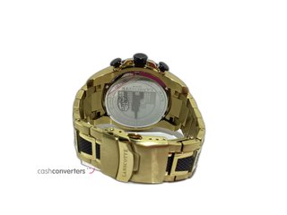 reloj pulsera caballero lanscotte chronograph ip gold
