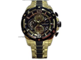 reloj pulsera caballero lanscotte chronograph ip gold