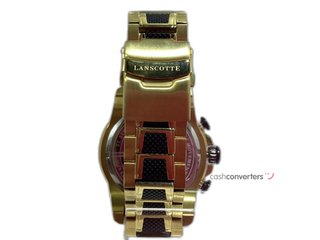 reloj pulsera caballero lanscotte chronograph ip gold