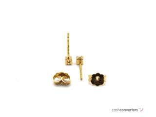 pendientes oro 18k con piedra con diamante