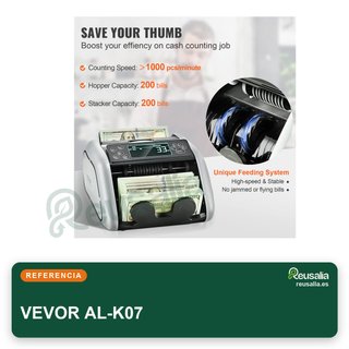 VEVOR contador billetes con detector falsos