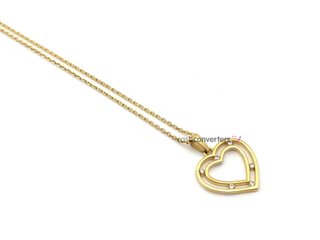 gargantilla oro 18k con piedra con circonita 22cm