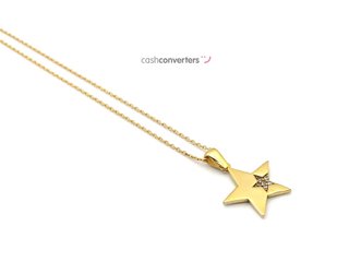 gargantilla oro 18k con piedra con circonita 22cm
