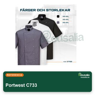 Portwest C733 chaqueta chef unisex bolsillo