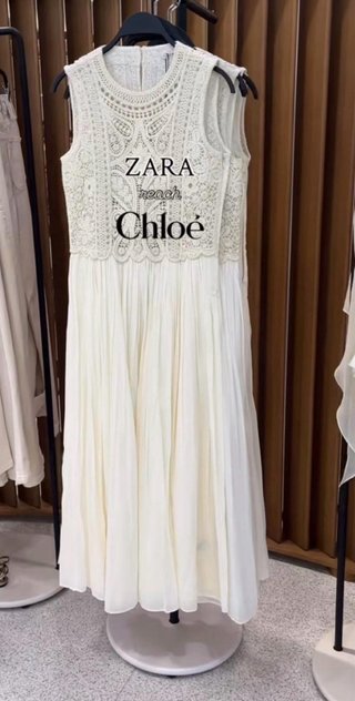 Vestido Zara combinado blanco