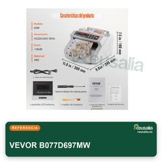 VEVOR B077D697MW contador billetes 1000/min UV