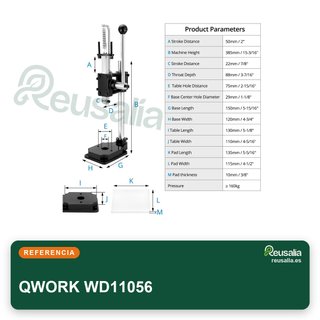 QWORK máquina punzonadora y repujadora cuero