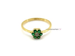 anillo oro 18k con piedra con circonita