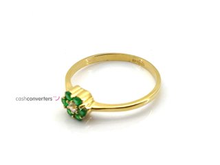 anillo oro 18k con piedra con circonita
