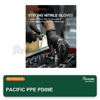 PACIFIC PPE guantes nitrilo resistentes negros