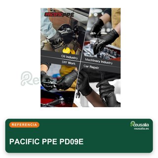 PACIFIC PPE guantes nitrilo resistentes negros