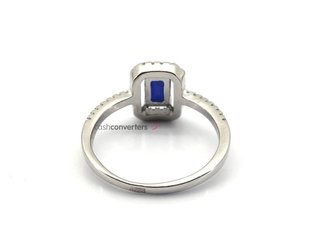 sortija plata 925mm con piedra con circonita