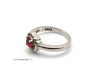 sortija plata 925mm con piedra con circonita