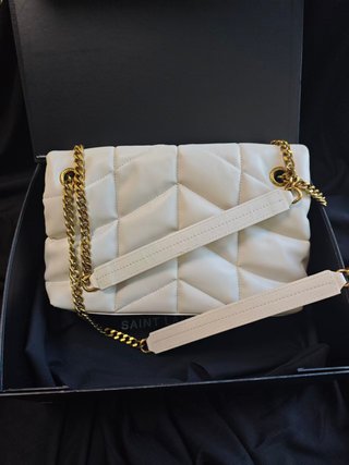Bolso YSL Loulou Puffer Blanco Piel Suave