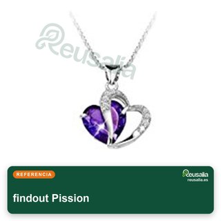 findout Pission collar plata corazón cristal