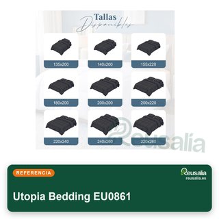 Utopia Bedding edredón acolchado 220x240 gris