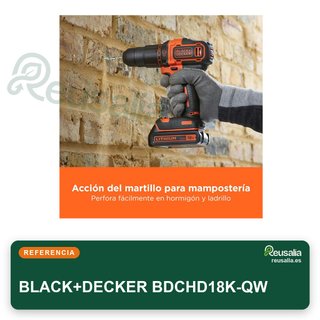BLACK+DECKER BDCHD18K-QW taladro percutor