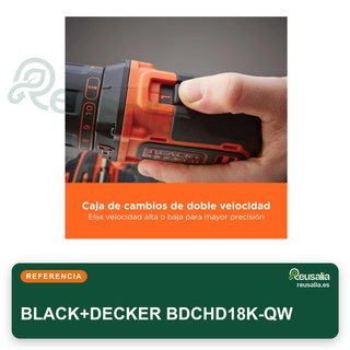 BLACK+DECKER BDCHD18K-QW taladro percutor