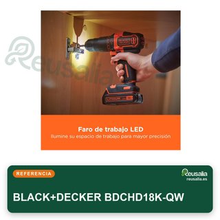BLACK+DECKER BDCHD18K-QW taladro percutor