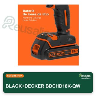 BLACK+DECKER BDCHD18K-QW taladro percutor