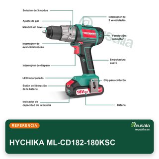 HYCHIKA taladro atornillador batería brushless