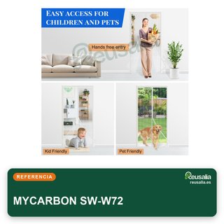 MYCARBON Mosquitera puerta magnética 90x210 cm