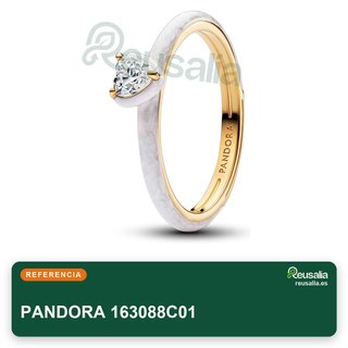 Pandora anillo mujer oro blanco corazón 163088C01