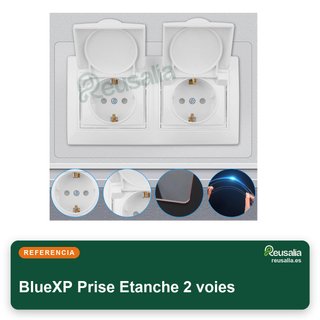 BlueXP enchufe empotrable doble 16A impermeable