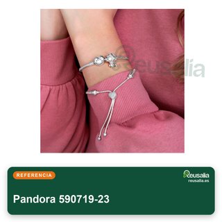 Pandora pulsera plata cierre corazón 23 cm