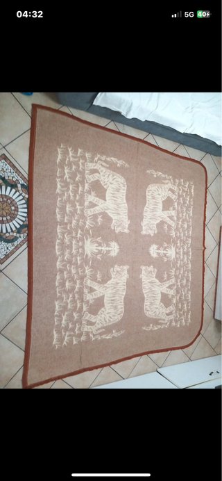 Coperta Matrimoniale Vintage Tigri Anni 80/90