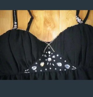 A Estrenar.Vestido fiesta adornos cristales REBAJA
