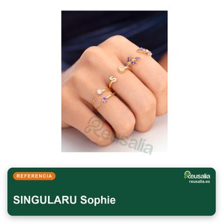 Singularu anillo Sophie plata oro ajustable