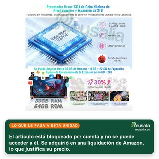 - UJJ 30GB Negro Tablet Android 15 10" Niños con