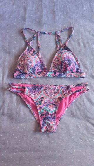 Bikini Estampado  Rosa Talla XS