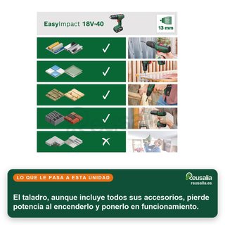 - Bosch EasyImpact taladro percutor 18V