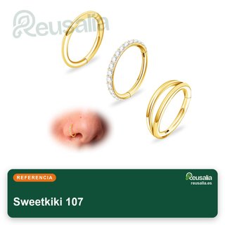 Sweetkiki 3 anillos nariz acero quirúrgico