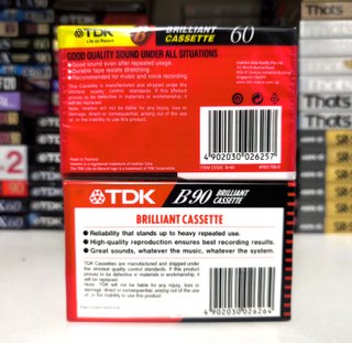 2x Cassetes TDK B60 e B90 Novas e Seladas
